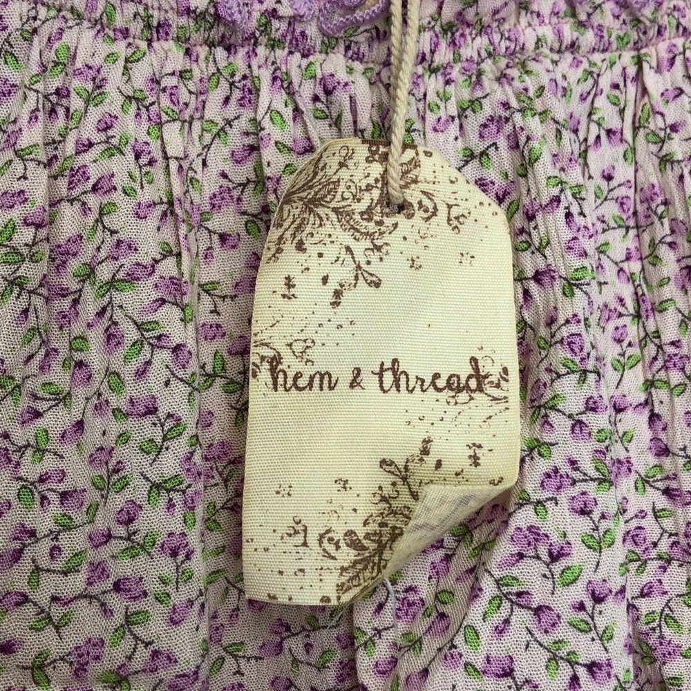 NWT Hem & Thread Ruffle Smocked Floral Tube Top - Picture 5 of 5